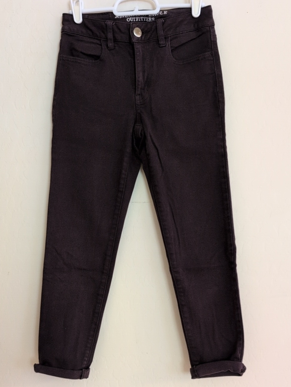 American Eagle Hi Rise Jegging Crop Skinny Ankle Capri Deep Purple Burgundy - 0